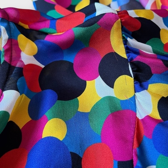 Rhode Pia Printed Georgette Minidress Puff Sleeve Ruched Size S - Picture 16 of 16